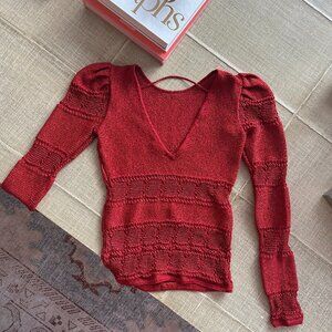 Ronny Kobo Michaela Metallic Knit Top